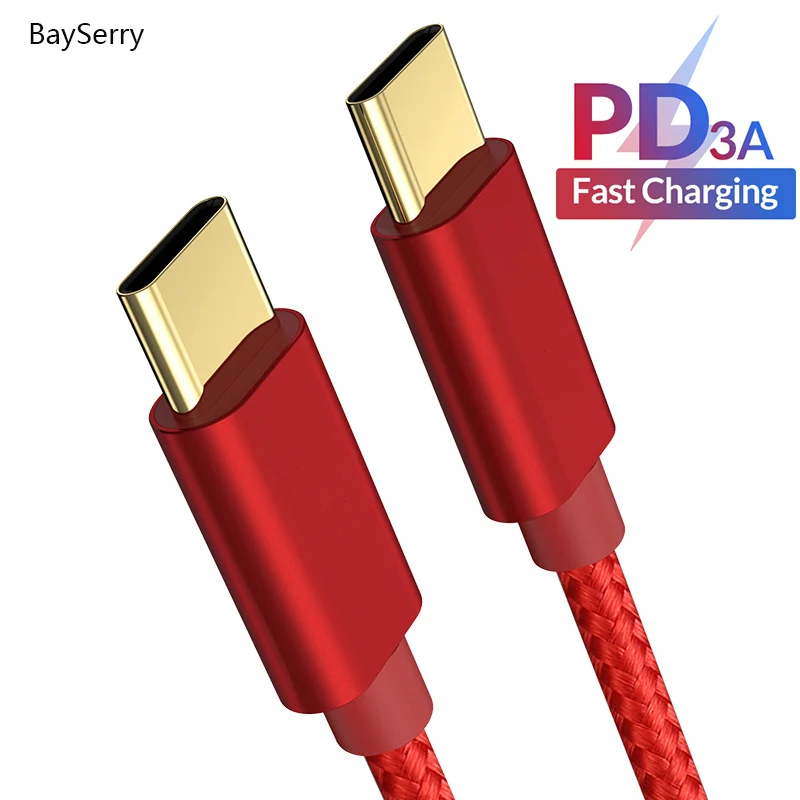 

BaySerry 60W 3A USB C to USB Type-C Cable for Huawei Mate 30 PD QC 4.0 Fast Charge Data Cable for Macbook Samsung S8 S9 S10 Plus