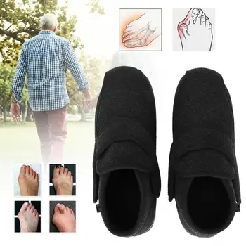 

Diabetic Slippers Diabetic Thumb Eversion Deformation Adjustable Fat Feet Flat Shoes Black