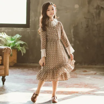 

Dress for Girl Fall Spring Korean Flower Child Costume Long Sleeve Kids Party Princess Dress 5 6 7 8 9 10 11 12 13 14 15 Year