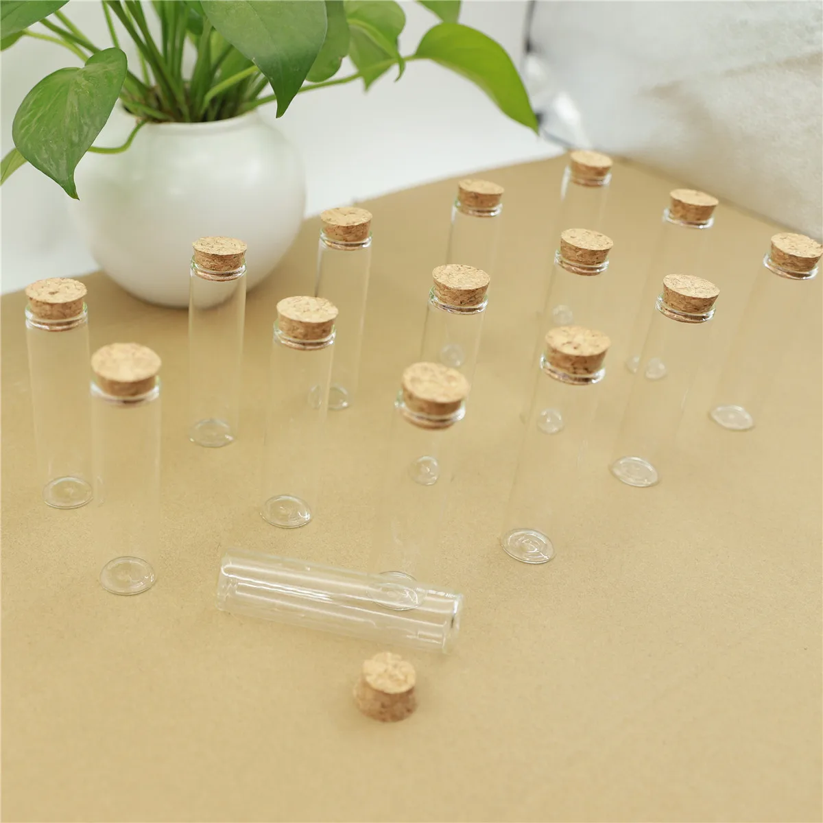 24 Pcs/lot Diameter 22mm Little Dragees glass Bottle Glass Jars Corks Test Tube Stopper Spice Container Wedding DIY Tiny Jars 5