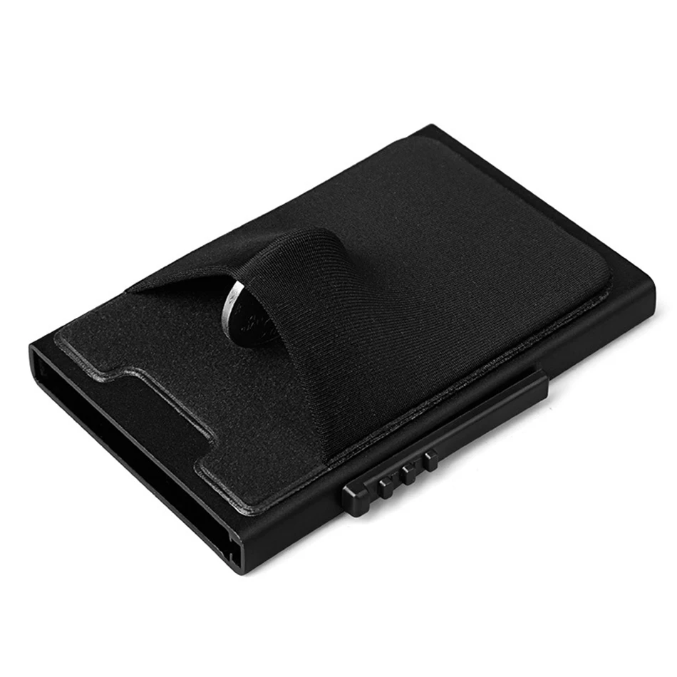 JieRan алюминиевый кошелек Rfid Блокировка мини тонкий металлический кошелек Карманный ID держатель для карт автоматический всплывающий чехол для кредитных карт протектор