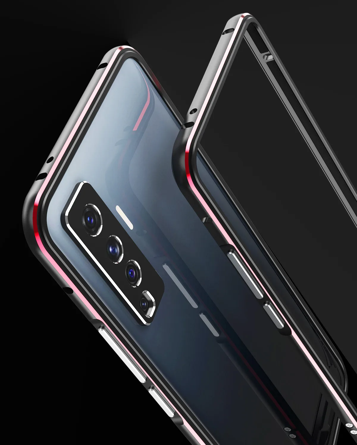 For VIVO X50 /X50 Pro Aluminum metal bumper Frame Slim Cover phone case+ carmera Protector