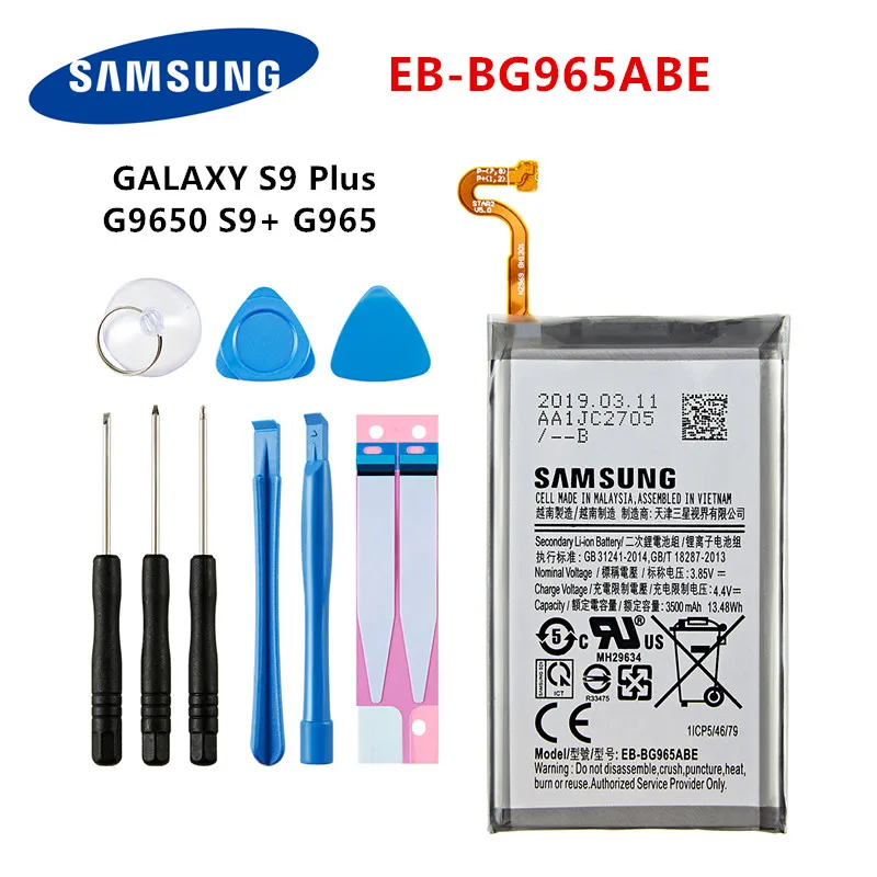 

SAMSUNG Orginal EB-BG965ABE 3500mAh battery For Samsung Galaxy S9 Plus SM-G965F G965F/DS G965U G965W G9650 S9+ +Tools