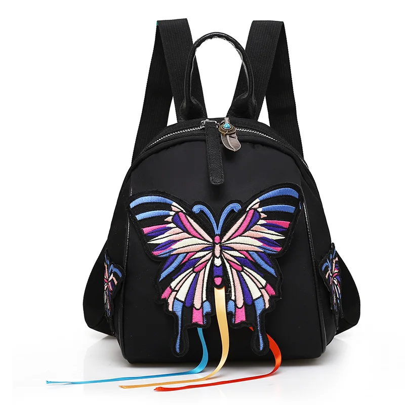 

Ethnic-Style Backpack Women's 2018 New Style Embroidered Backpack Waterproof Oxford Cloth Three-purpose Bag Korean-style Versati
