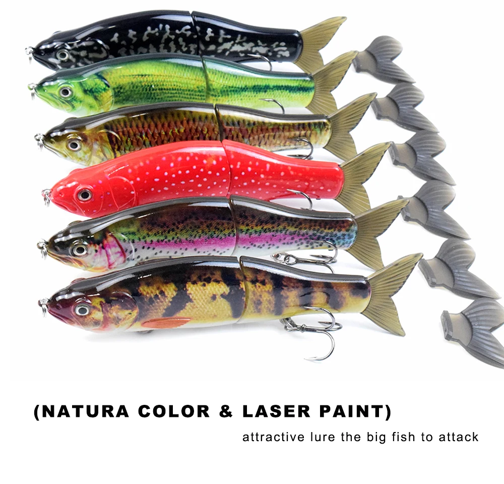 165MM 56G Hard Jointed Glide Bait Fishing Lures Floating 3D Eyes Sharp Hooks Slide Swimbait For Piceus Bass Herring Soft Tail