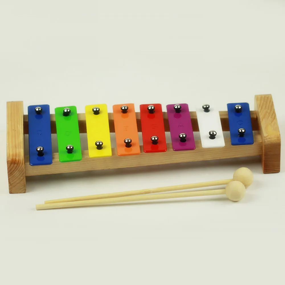 

8 Tones Baby Kids With Mallet Interest Cultivate Gift Percussion Instrument Musical Toy Xylophone Aluminum Keys Wooden