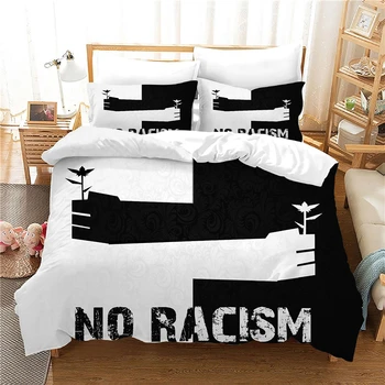 

Cianlsria No Racism 3D Printing Bedding Sets Newest 3 PCE(No Sheets) Quilt Cover and Pillowcase
