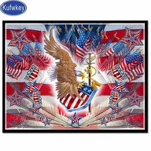 3d DIY Фото На Заказ Флаг Алмазная картина вышивка крестиком 5D полная квадратная мозаика вышивка с кристаллами в виде орла рукоделие для домашнего декора