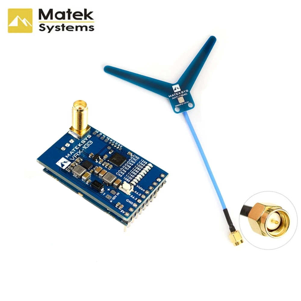 Matek System Mateksys VRX-1G3 VTX-1G3 1,3 ГГц FPV видео 2CH 9CH передатчик 9CH с кошкой, приемник диапазона частот для дрона с дистанционным управлением с большим радиусом очки