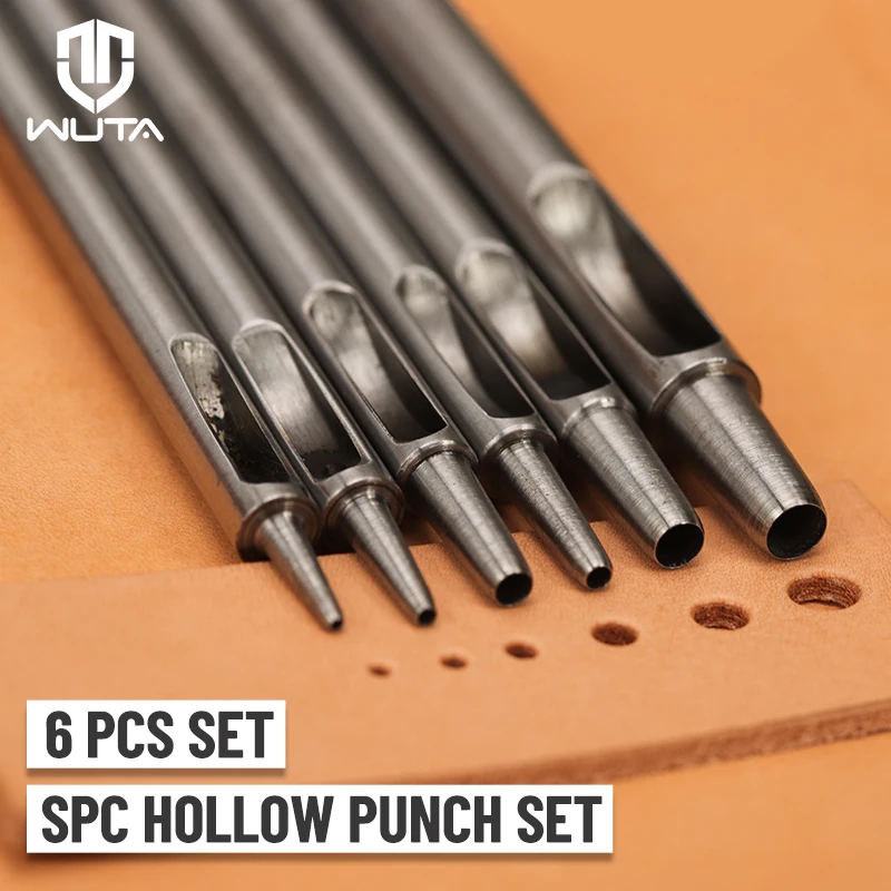 6 Piece SPC Round Hole Punch Set for Crafts