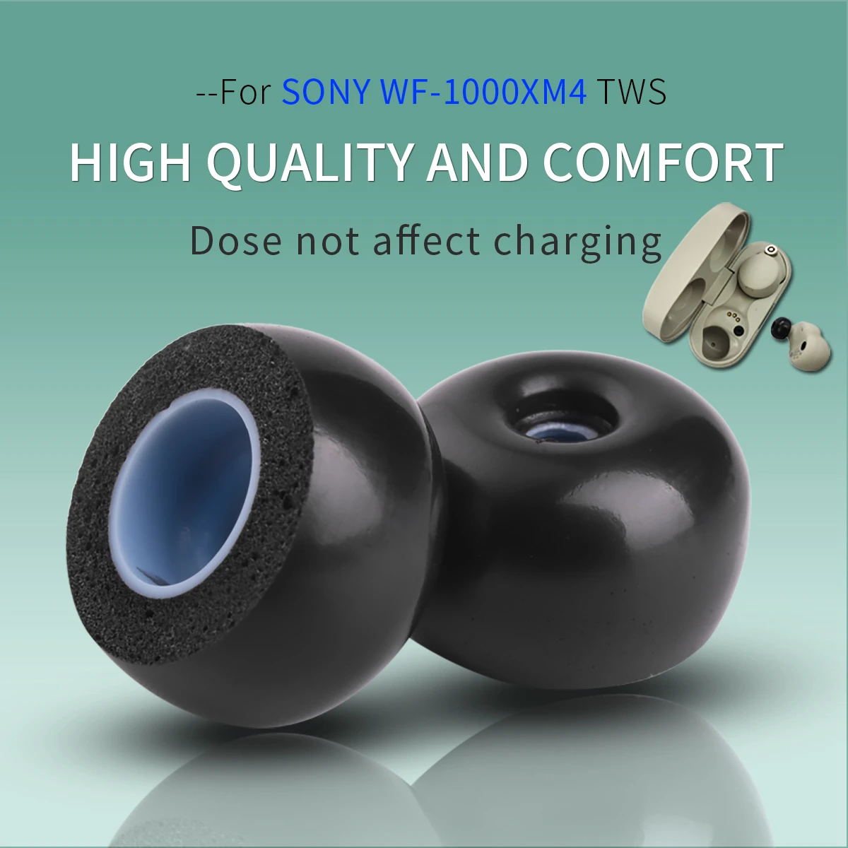 Memory Foam Ear Tips for Anker Soundcire Liberty Air 2 Pro TWS Eartips for Sony WF-1000XM4 Earbuds Tips Anti-Slip Noise Reducing