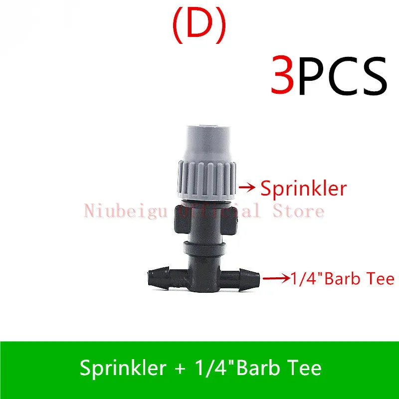 Grey Misting Sprinkler Mist Cooling Nozzle Garden Greenhouse Adjustable Closable Spray Drip Fittings