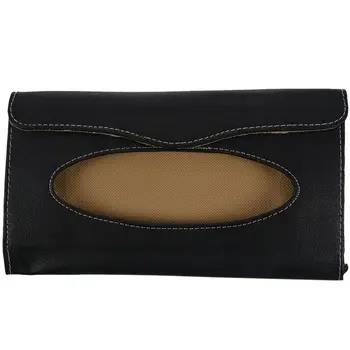 

Auto's Accessories Holder Paper Napkin Clip PU Leather Car Sun Visor Tissue Box Black+beige