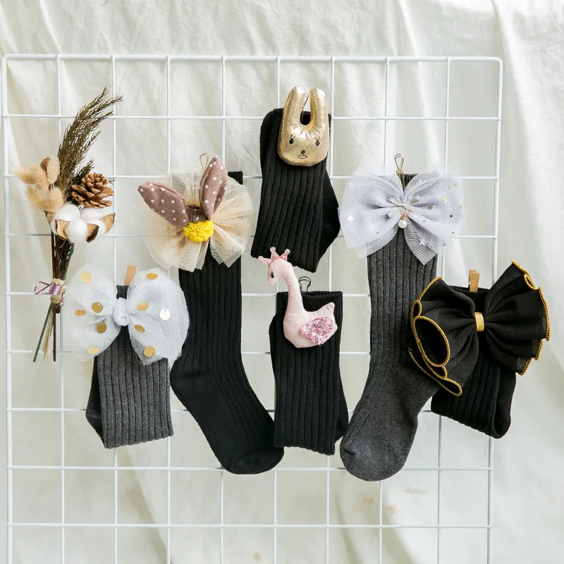 Z125 CHILDREN'S Socks Cute Fashion Children's Socks Autumn And Winter New Style Cool Princess Bow Doll Tube Socks