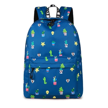 

14-15.6 Inch Laptop Backpack Women Waterproof Cute Cactus Printing Book Bag Female School Backpack for Teens Girls
