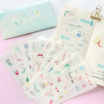 

10 Sheets Envelope Package Have Cool Summer Day Adhesive Sticker Album Diary DIY Hand Account Decor