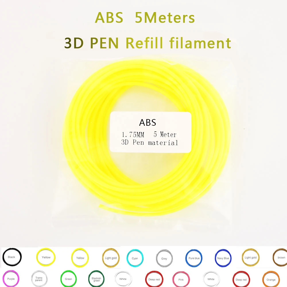 

ABS 3D PEN refill Filament 3DPen Refills Flexible 1.75 mm 5meter template 3d pencil Notice Detail before your ordered