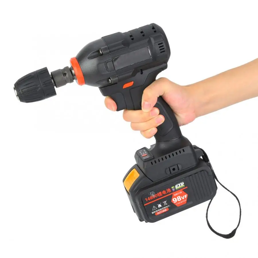 

US Plug 110~240V Cordless Brushless Tungsten Steel Shaft Stepless Electric Wrench with Light