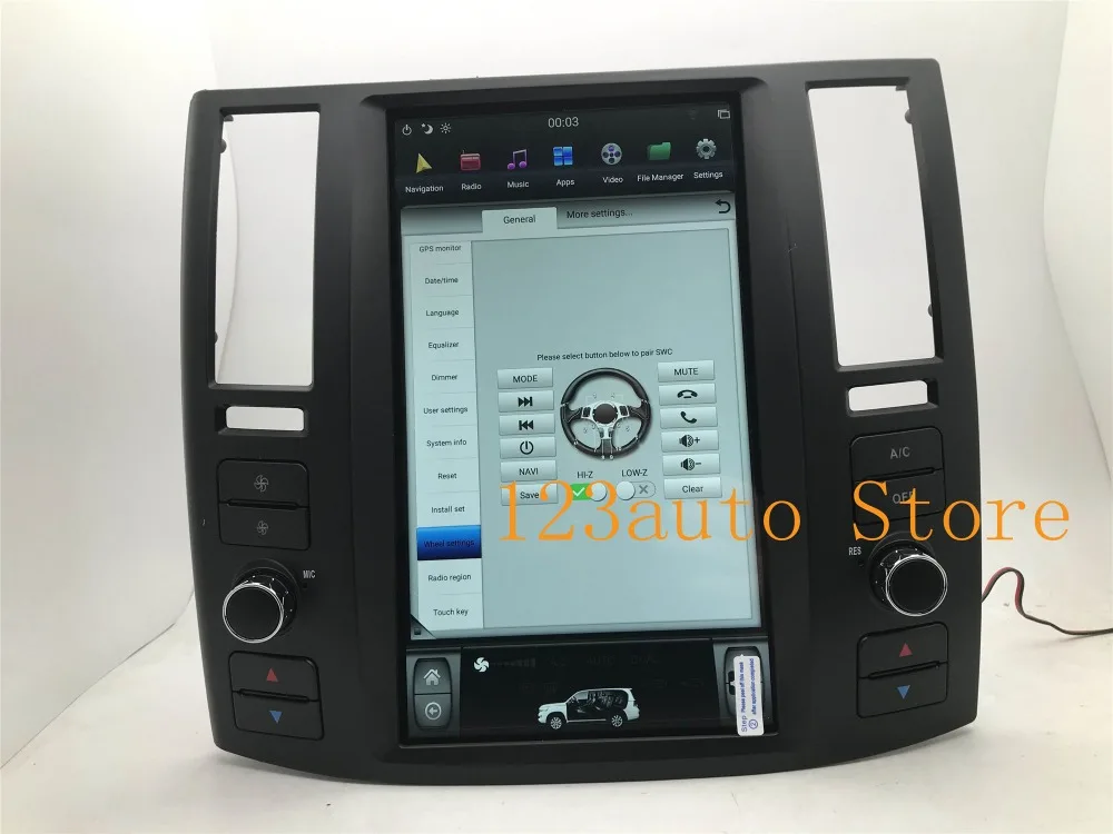 11,8 ''Tesla стиль Android 8,1 автомобильный DVD gps плеер для Infiniti FX FX25 FX35 FX45 2004-2008 радио 4 Гб ram 32 ГБ rom Авто ips