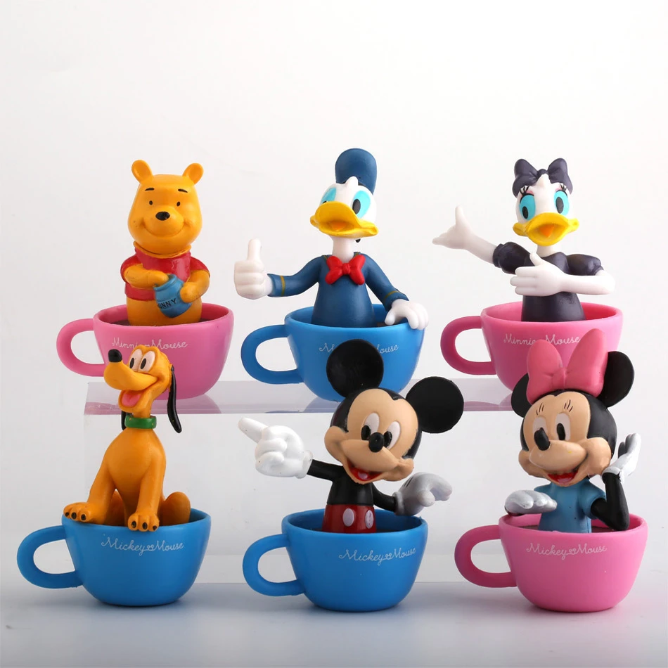 Disney Mickey Figure Doll Mickey Mouse Minnie Donald Duck Daisy Duck Cartoon Collection Figure Toy Cute Mickey Toy Set for Kids