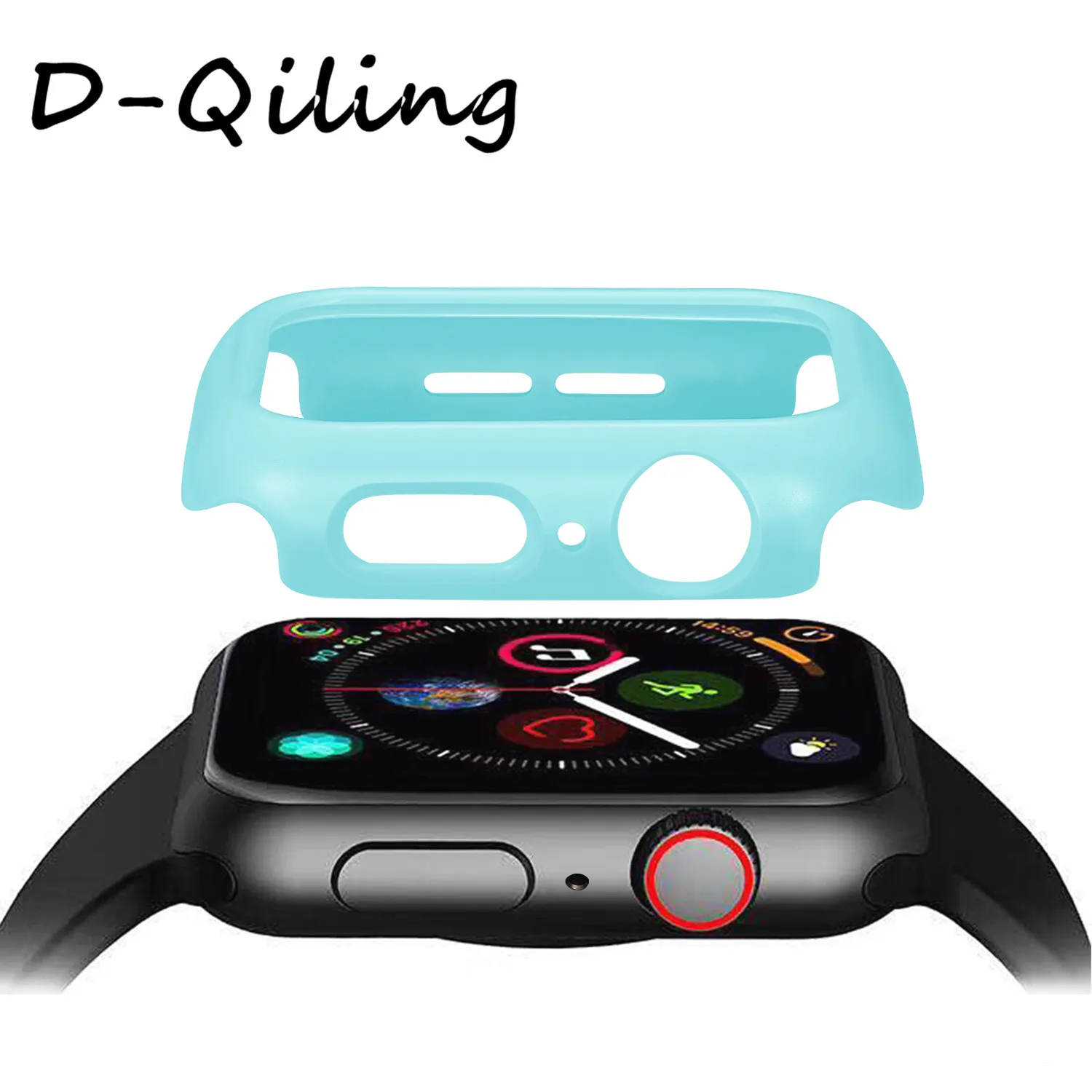 ПЭТ экрана Защитная пленка чехол для Apple Watch 4 5 полос 44 мм 40 мм корпус из поликарбоната рамка чехол Крышка для наручных часов iwatch, Series4 5 бампер протектор