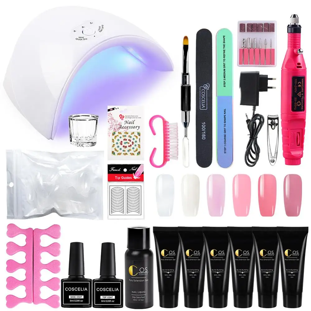 

Nail Kit Nail Gel Polish Set Kit For Manicure Gel Varnish Nail Art Set UV Lamp Nail Dryer Electic Drill Set