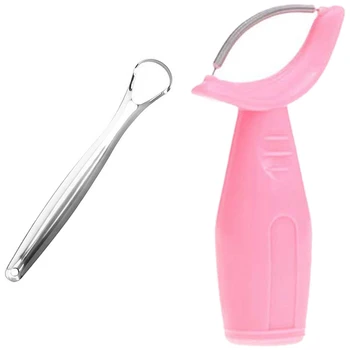 

1x Tongue to Bad Breath Scraper Fresh Breath Stinky Tongue & 2Pc Face Facial Hair Spring Remover Stick Removal