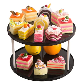 

Multi-function Desktop Rotating Tray Creative Two-layer Removable Snack Display Storage Trays Fruit Dessert Cosmetic Holders