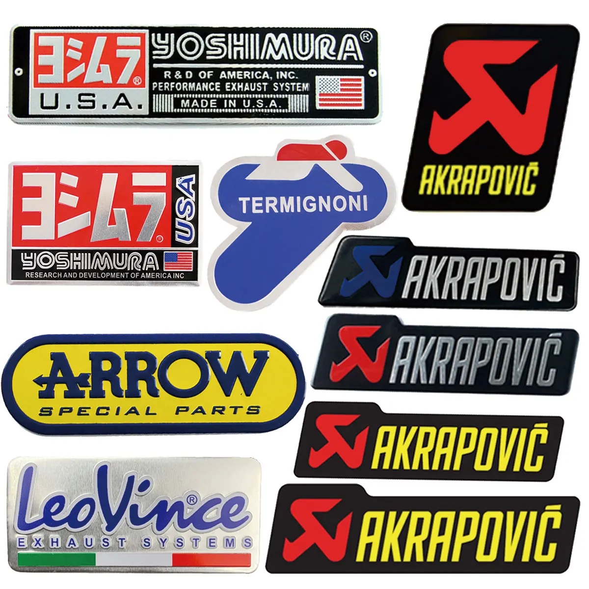 Металлическая алюминиевая выхлопная наклейка для мотоцикла Akrapovic Yoshimura Arrow Termignoni