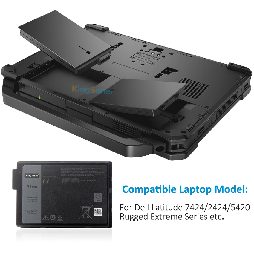 Kingsener 7wnw1 Bateria do Portátil para Dell Latitude 7424 5424 5420 Série Extrema Áspera Notebook P85g P86g Dmf8c 0dmf8c 11.4v 51wh - Imagem 2