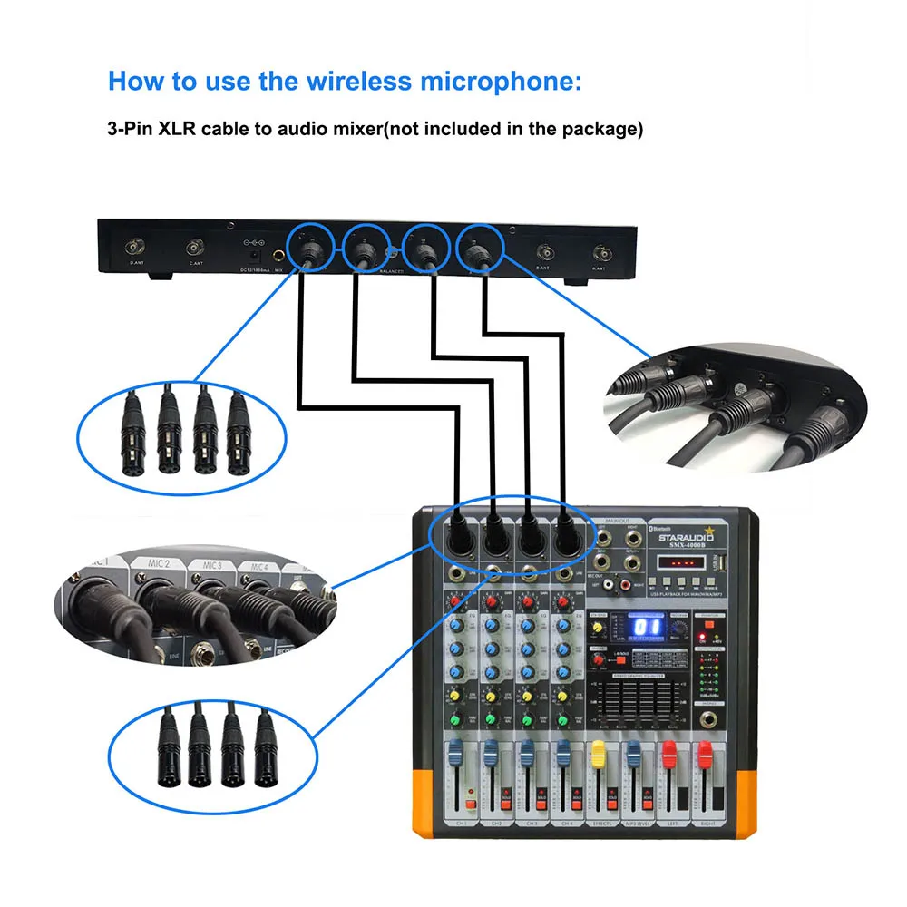 4ch uhf dj bar mic