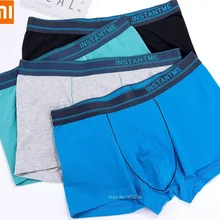 Xiaomi New Instant me мужские хлопковые трусы, мужское нижнее белье, боксеры, трусы, крутые дышащие одноцветные трусы, удобные шорты, 2 шт