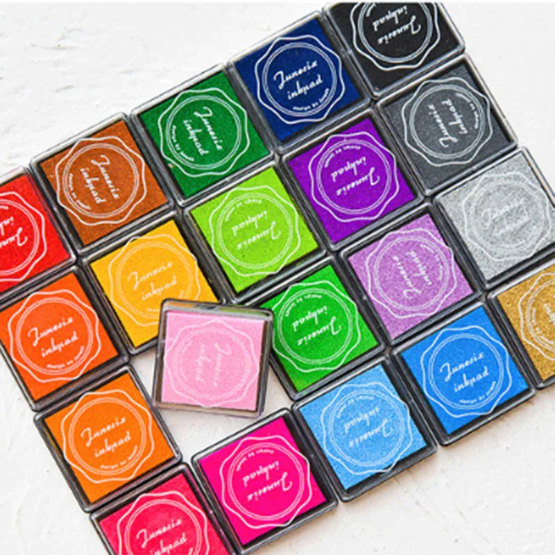 20 Colors Fun Rubber Stamp Craft Ink Pad Pallette Wood Fabric Children's DIY Finger Paint MYDING | Дом и сад