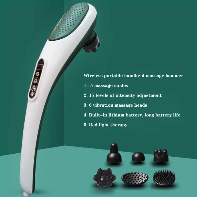 

Electronic Neck Back Body Muscle Massage Stick Rechargeable Electric Shock Wave Massage Hammer Wireless FIR Handheld Massager