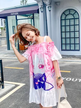 

2020 Summer new arrival slash neck dresses women ruffles dresses