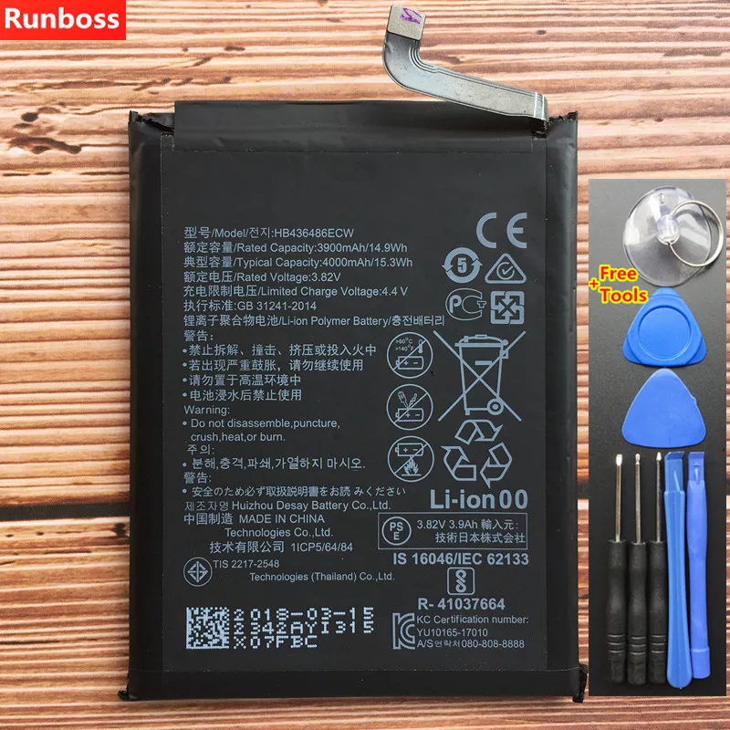 

Runboss Original Quality Battery HB436486ECW for Huawei Mate 10/ Mate 10 Pro /P20 Pro 4000mAh
