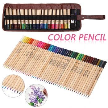 

48colors Artist Watercolor Pencils Set HB Drawing Colored Pencils Sketching Wood Pencils Roll Bag For Beginner Painting Supplies