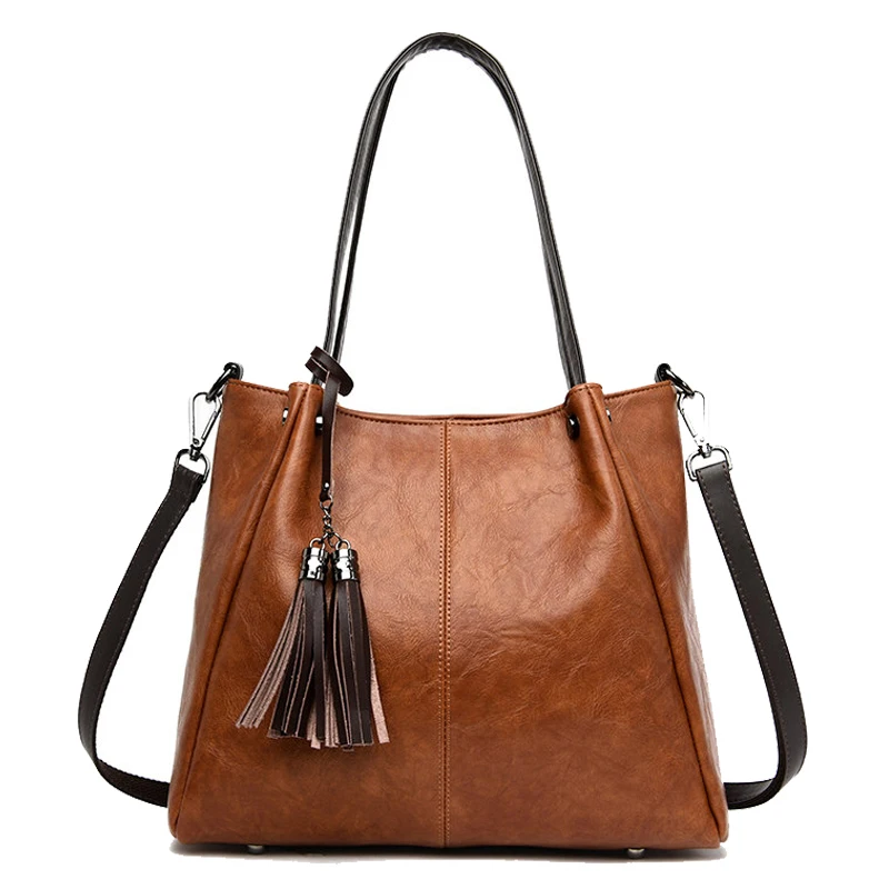 Зима, английский стиль, Ретро стиль, сумки-тоут, женские сумки, известные бренды, мягкая кожа, кисточка, сумка на плечо, женские сумки-мессенджеры