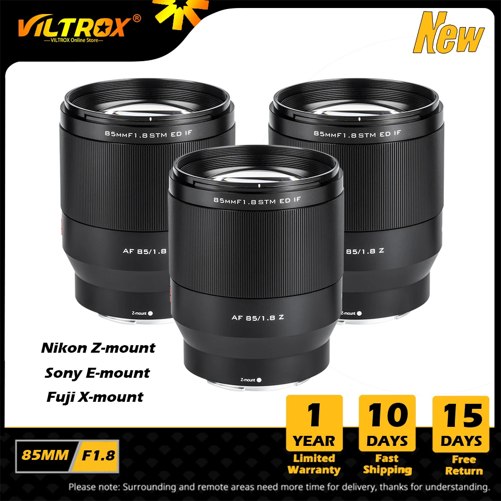 VILTROX 85mm F1.8 II for Full Frame Auto Focus Lens Canon Nikon Fuji Sony Lens Sony E Fuji fujifilm X Nikon Z mount Camera Lens