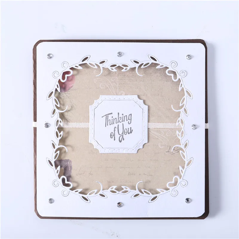 

Eastshape Leaf Border Metal Cutting Dies Scrapbooking Album Die Cut Embossing Stencil Card Making Craft Dies Lace Frame Dies