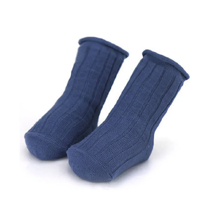 Blue Детские носки милый мягкий, для новорожденного ребенка; для девочек и мальчиков нескользящие носки для малышей на возраст от 0 до 24 месяцев - Color: Blue