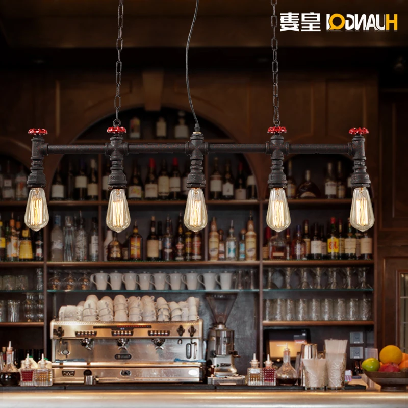 

Huang's Wife Personality Cafe Bar Wind Pipe Industry Diffuse Loft Retro Iron Bar luminaire