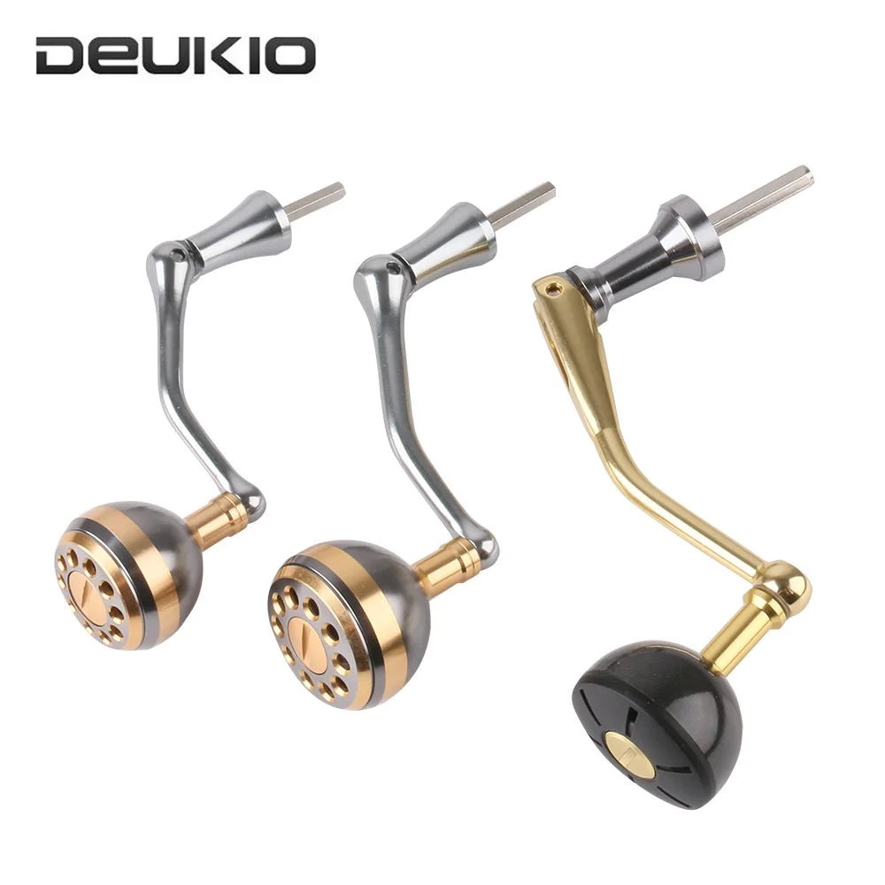 Metal Fishing Reel Handle with Knob Foldable Handle Grip for Spinning Reel 