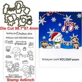 

Polar Bear+Deer Twinkle All The Way Die Cut+Clear Stamp Animals+Phrases Metal Cutting Dies+Clear Stamp For Card Making New 2019