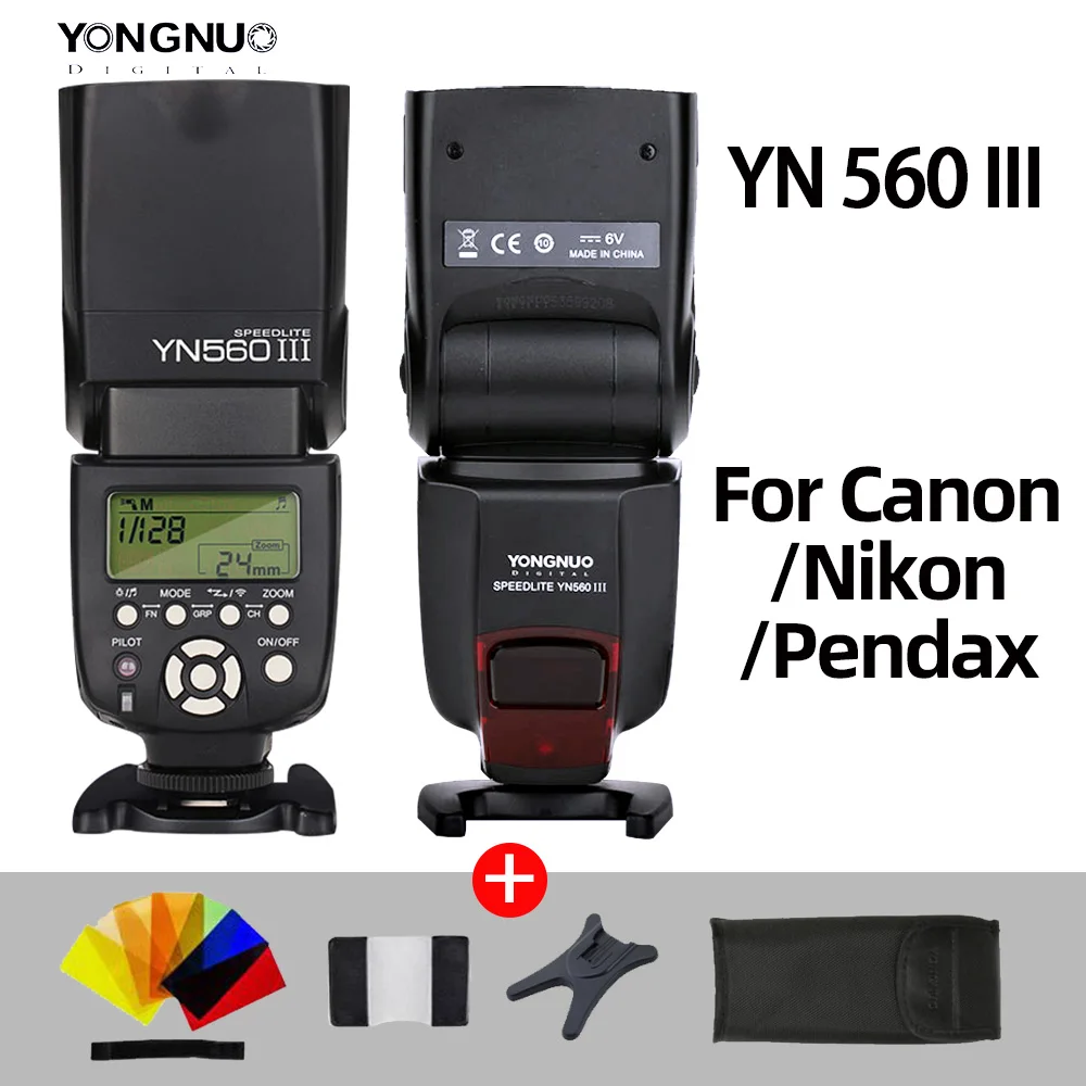 Вспышка YONGNUO Speedlite YN560III беспроводная вспышка для камер Canon Nikon Olympus Panasonic Pentax|speedlight