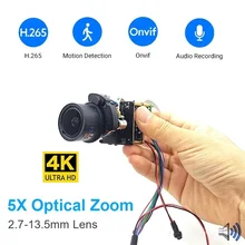 

5X Optical Zoom 8MP IP Camera Module Sony IMX415 Motorized 2.7-13.5mm Auto Focus 4K Starlight Surveillance SD Card Slot Camhipro