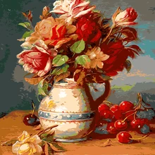 GATYZTORY 5D алмазная живопись Полная площадь DIY домашний декор мозаичные Стразы Картина на холсте с логотипом на заказ настенные художественные цветы на столе