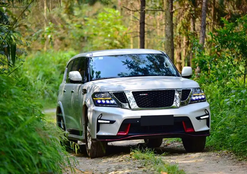 2012~ автомобильный бупмер головной свет для Nissan Patrol y62 фары автомобильные аксессуары все светодиодный противотуманный патруль фары