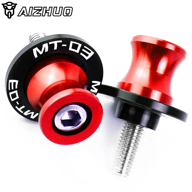 MT 03 Motorcycle Accessories 6MM CNC Aluminum Swingarm Spools Stand Screw Slider For YAMAHA MT03 MT-03 mt03 2005-2020 2019 2018 6MM Red