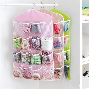 

16 Pockets Clear Over Door Hanging Bag Hanger Storage Tidy Organizer For Home Bathroom Living Room Household Sundries